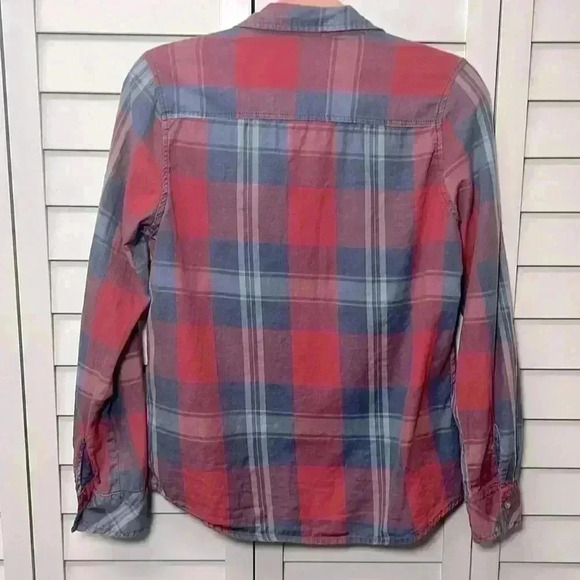 Dizzy Lizzy Long Sleeve Plaid 100% Cotton Button Down Top Size Small - Picture 7 of 7